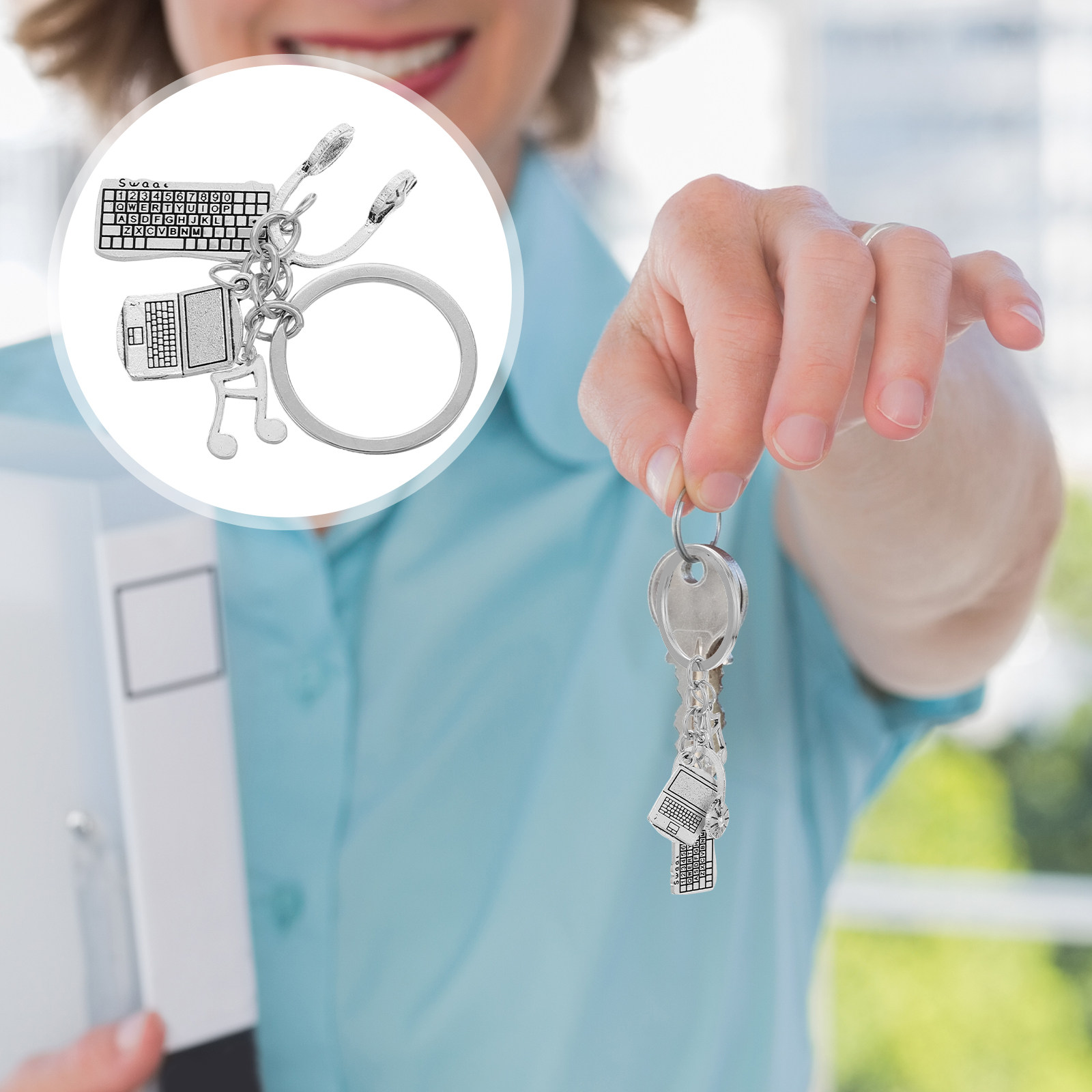 Tech Accessories Gifts - Engineer Keychain Electronics Keyboard Mouse Headset
